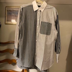 Banana republic mixed stripe button down shirt